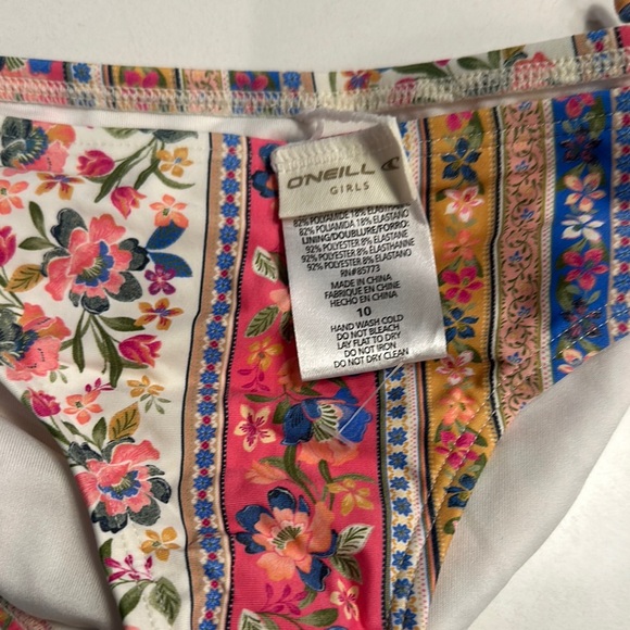 Girls Floral Striped Bikini Set - Picture 3 of 4